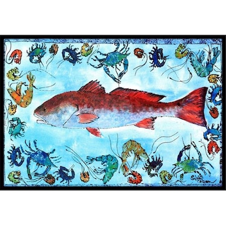 Carolines Treasures Carolines Treasures 8087-MAT Fish Red Fish Indoor Or Outdoor Mat - 18 x 27 in. 8087-MAT